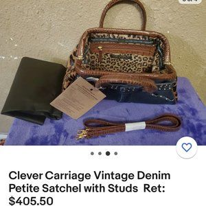 Clever carriage vintage Denim bag